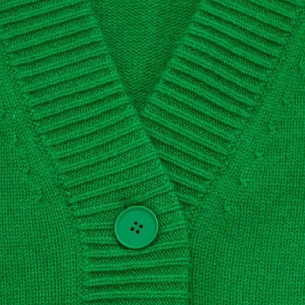 COS 100% Wool Oversized V-Neck Cardigan Sweater in Bright Kelly Green Size Small - Picture 3 of 8